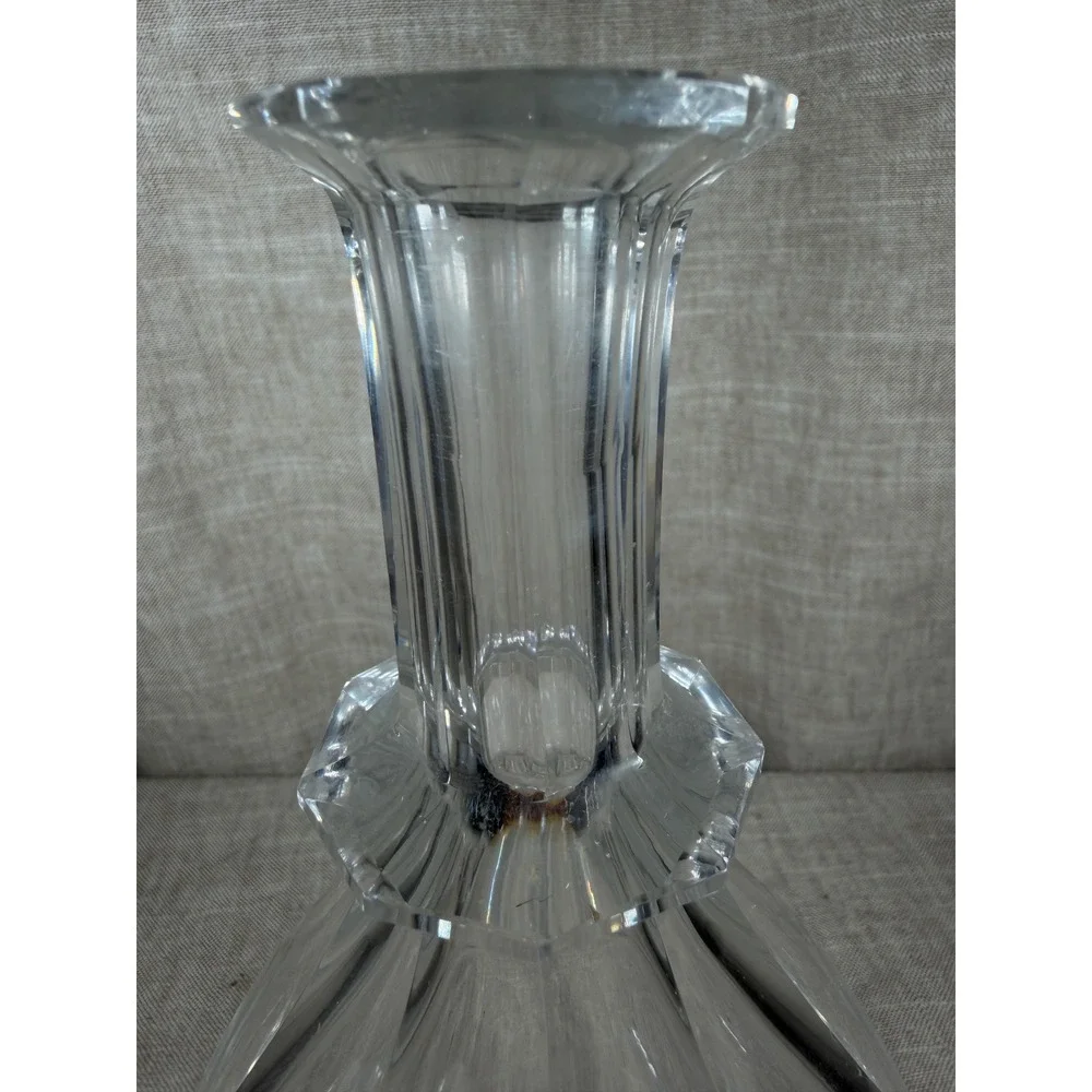 Crystal Glass Decanter Good Vintage Paneled Clear Spirits Bottle with Stopper